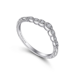 Gabriel & Co. 14K White Gold Diamond Matching Wedding Band