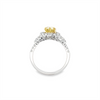 Estate Heart Shape Yellow Diamond Halo Ring