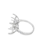 Lady's White 18 Karat Bypass Accented 2 Stone Ring Size 6.5 30 = 0.67t