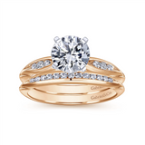 Gabriel & Co. Quinn - 14K White-Rose Gold Round Diamond Channel Set Engagement Ring Mounting