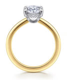 Lady's Two-Tone 14 Karat Hidden Halo Ring Size 6.5 18 = 0.09tw Round G