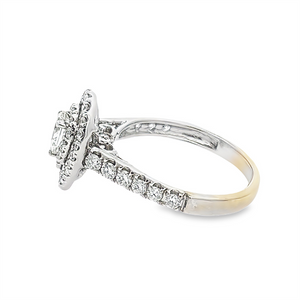 Estate Pear Shape Double Halo Ring