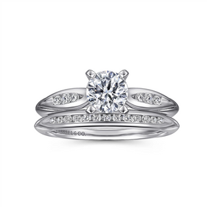 Gabriel & Co. Quinn - 14K White Gold Round Diamond Channel Set Engagement Ring Mounting