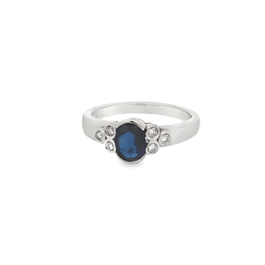Sapphire 14 Karat White Fashion Ring
