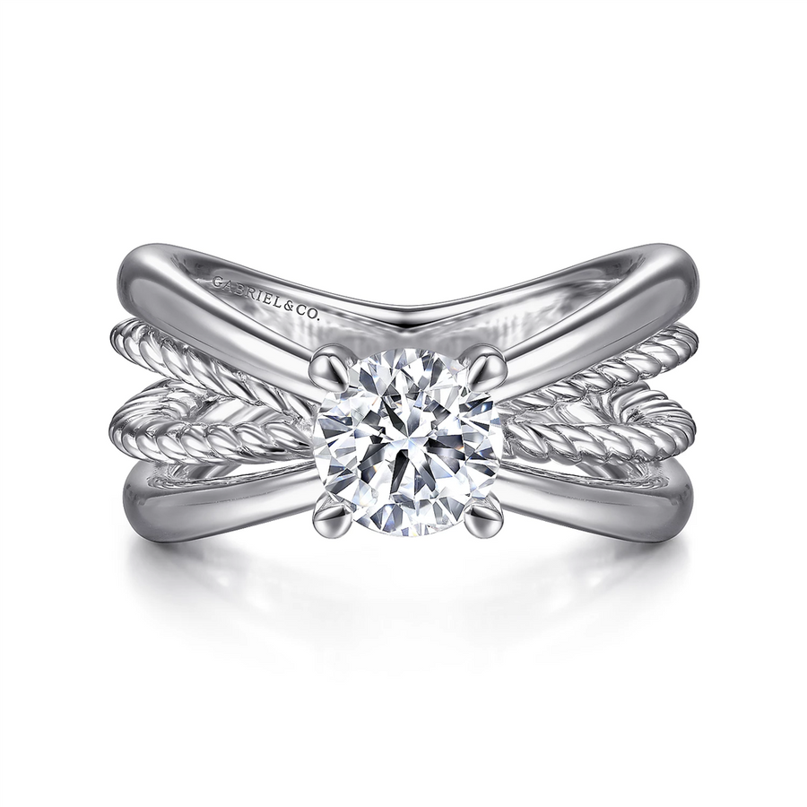 Gabriel & Co. Uta - Split Shank Twisted Engagement Ring Mounting