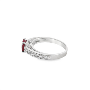 Round Ruby & Diamond Ring