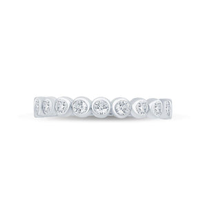 Lady's White 14 Karat Bezel Wedding/Anniversary Ring Size 6.5 9 0.50TW