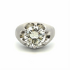 Estate Round Diamond Men's Belcher Ring