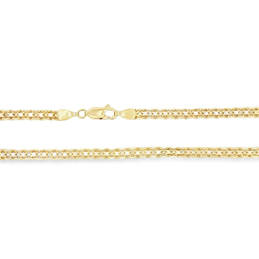 Yellow 14 Karat 4mm Fancy Link Necklace With Lobster Claw Clasp Estate