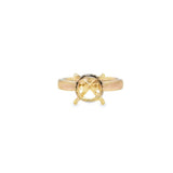 Lady's Yellow 18 Karat Hidden Halo Cathedral Ring Size 6.75 20 = 0.10t