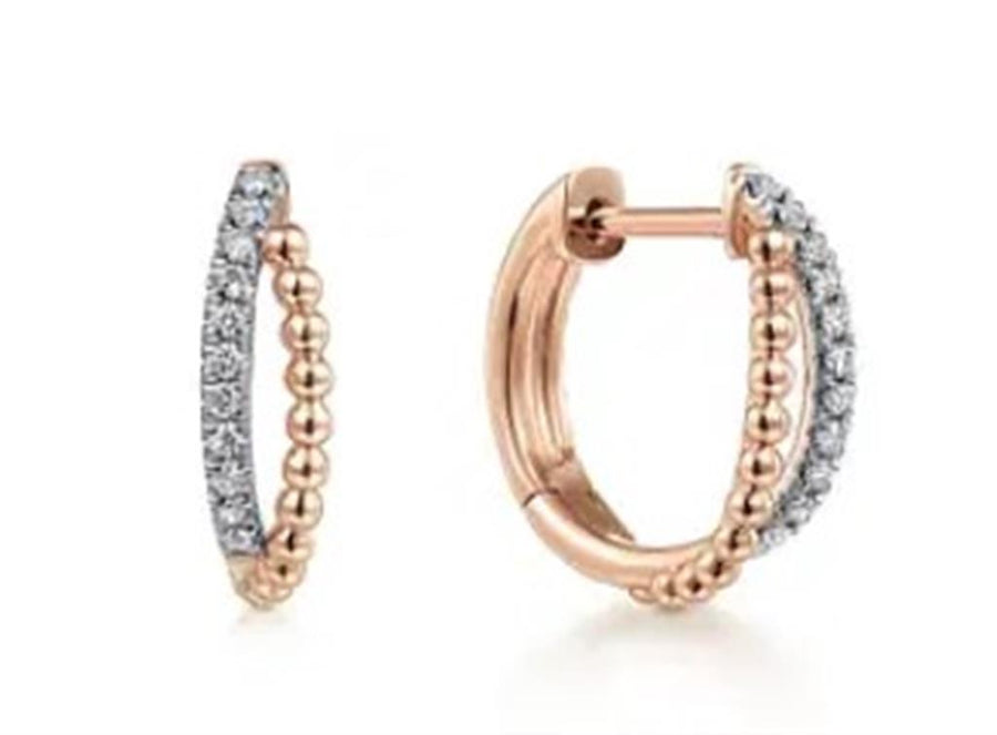 Gabriel & Co Bujukan Diamond Huggie Hoop Earrings