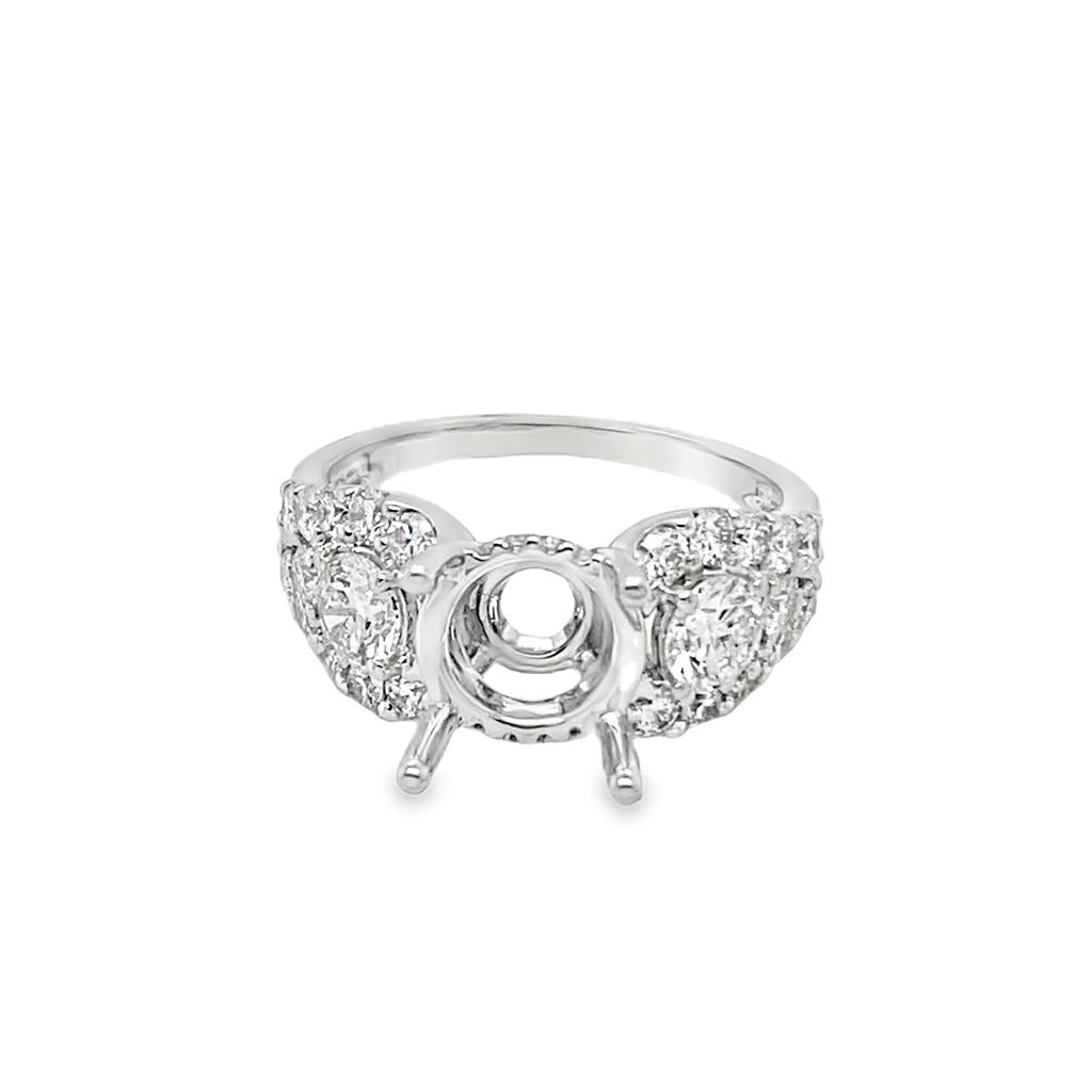 Lady's White 18 Karat Contemporary Ring Size 6.5 With 2 = 0.61TW Round