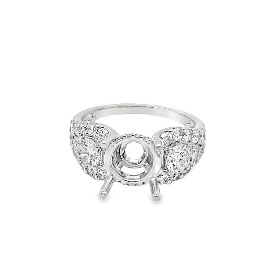 Lady's White 18 Karat Contemporary Ring Size 6.5 With 2 = 0.61TW Round