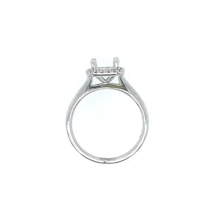 Lady's White 18 Karat Halo Ring