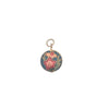 Yellow Gold Plated Cloisonne Enamel Flower Charm Estate Jewelry