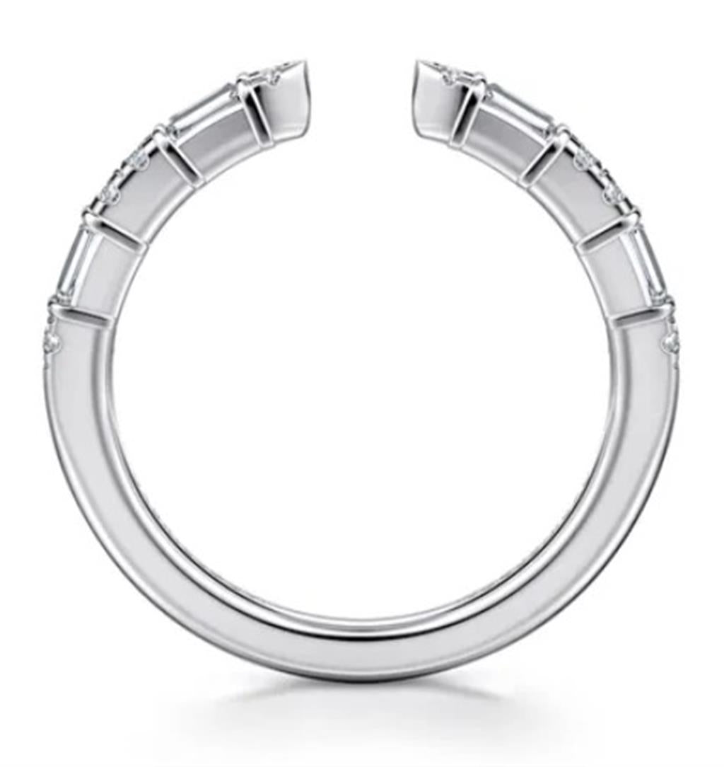 Lady's White 14 Karat Alternating Open Wedding/Anniversary Ring Size 6