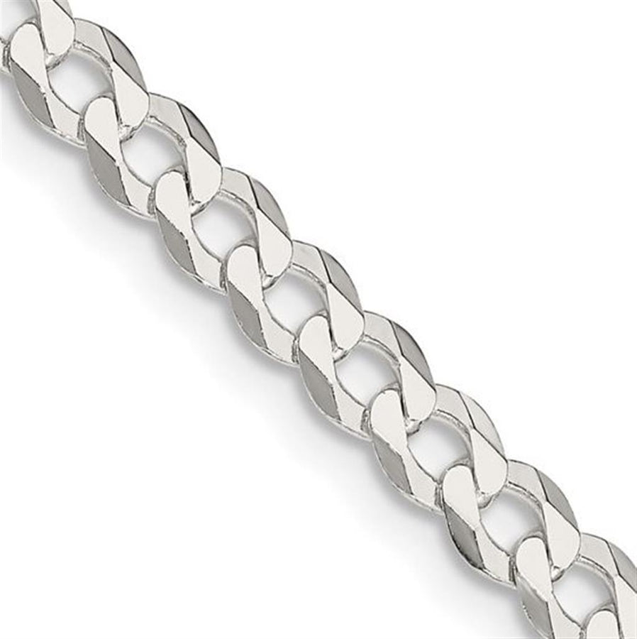 White Sterling Silver 4.7Mm Flat Curb Chain Length 20 Gram Weight: 11.