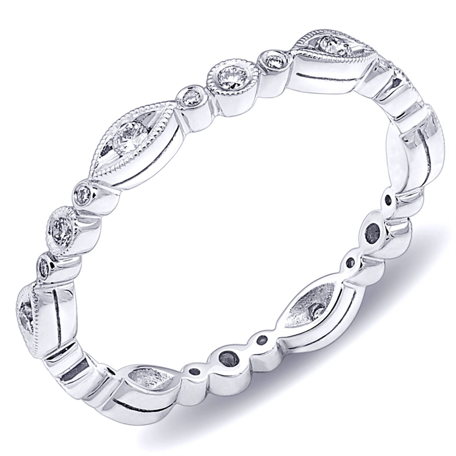 Coast Diamond Milgrain Scalloped Wedding Band