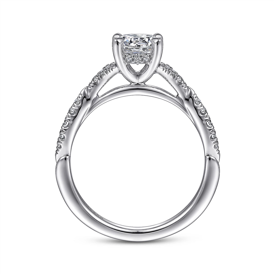 Gabriel & Co. Unica - Split Shank Scalloped Diamond Engagement Ring Mounting