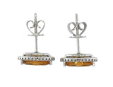 Lady's White 14 Karat Marquise Halo Stud Earrings With 2 = 0.99Twt Mar