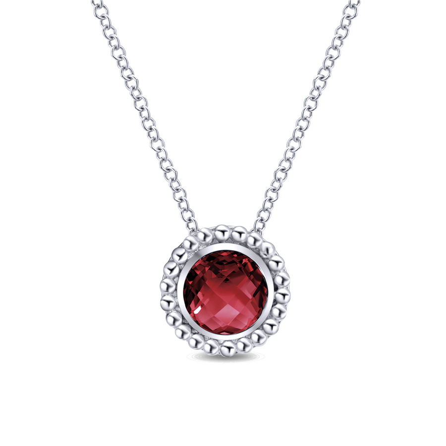 Gabriel & Co. Fashion 925 Sterling Silver Bujukan Garnet Pendant Necklace