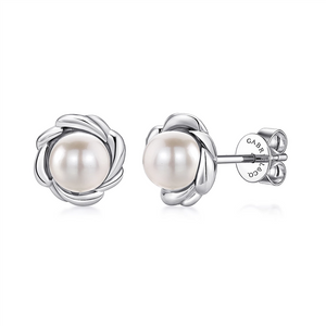 Gabriel & Co. Sterling Silver Grace Stud Pearl Earrings