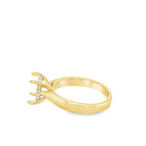 Lady's Yellow 18 Karat Hidden Halo Cathedral Ring Size 6.75 16 = 0.07t