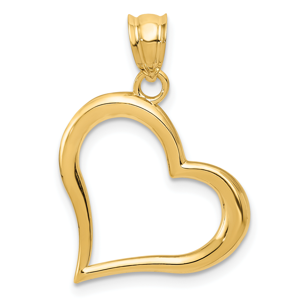 Quality Gold 14K Polished Dangling Heart Pendant