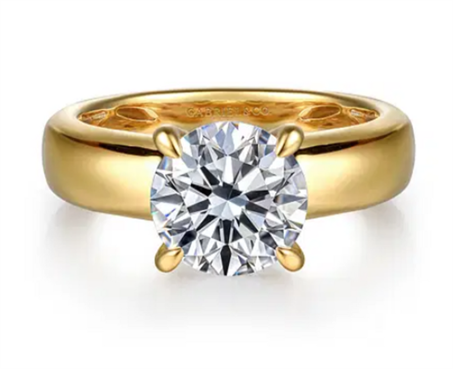 Lady's Yellow 14 Karat 4.5mm Bujukan Claw Prong Cathedral Ring Size 6.