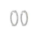 Round Diamond Inside/Outside Hoop Earrings