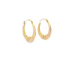 Yellow 10 Karat Beaded/Polished Small Beaded Shrimp Style Hoop Earring