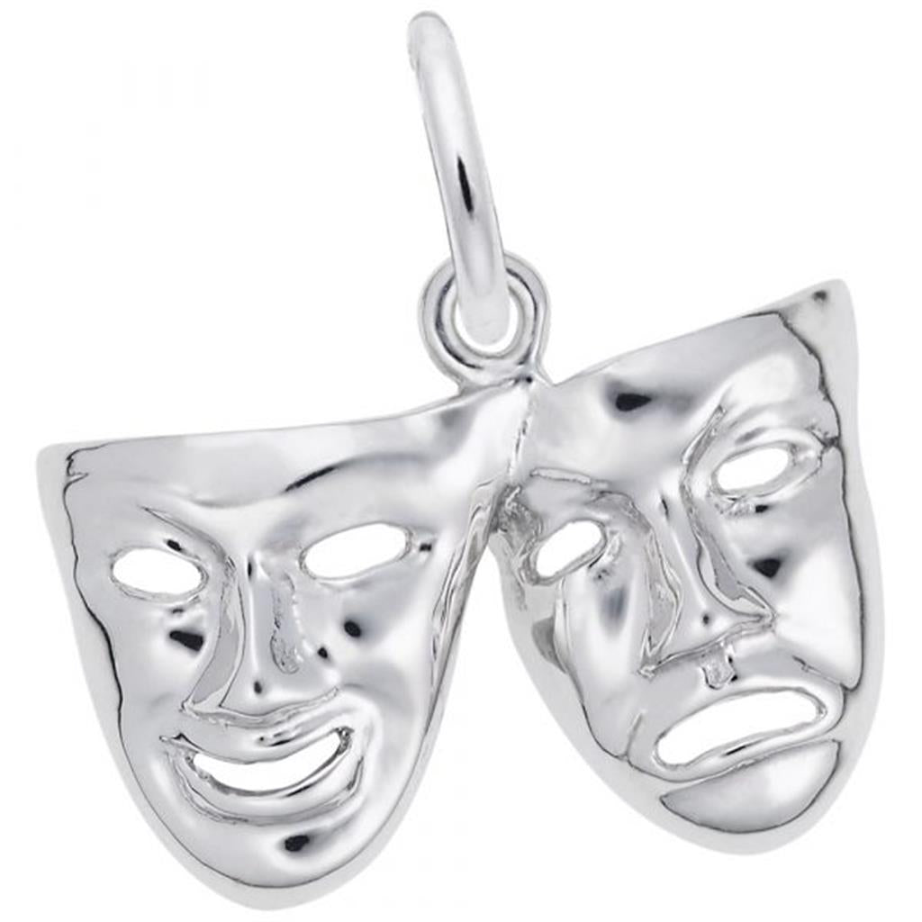 Rembrandt Charms Comedy & Tragedy Masks Charm Sterling Silver