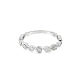 Lady's White 14 Karat Hexagon Station Wedding/Anniversary Ring Size 6.