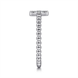 White Sterling Silver Beaded Cross Rings Ring Size 6.5 11 = 0.07TWT Ro