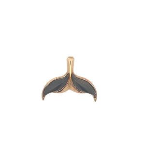 Yellow 14 Karat Dolphin Tail Pendant With Whale Bone Estate Jewelry