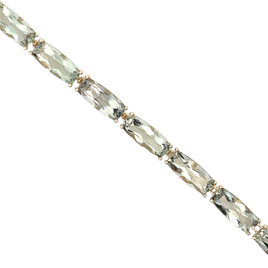 Estate Cushion Cut Prasiolite Bracelet