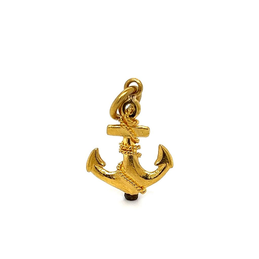 Yellow 24 Karat Anchor Gold Charm