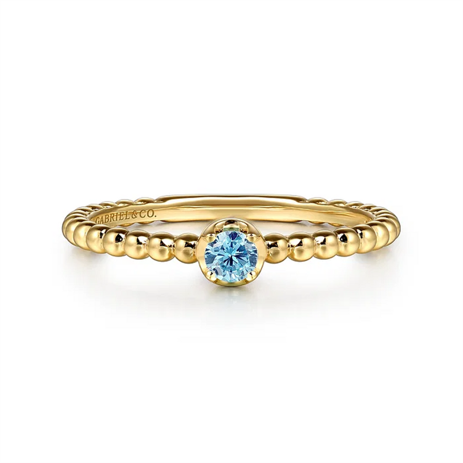 Blue Topaz 14 Karat Yellow Fashion Ring