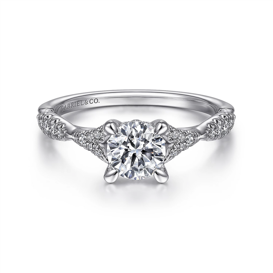 Gabriel & Co. Unica - Split Shank Scalloped Diamond Engagement Ring Mounting