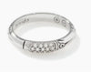 John Hardy Sterling Silver Bamboo Heritage Pave Diamond Slim Ring