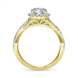 Gabriel & Co. Marissa - 14K Yellow Gold Round Halo Diamond Engagement Ring Mounting