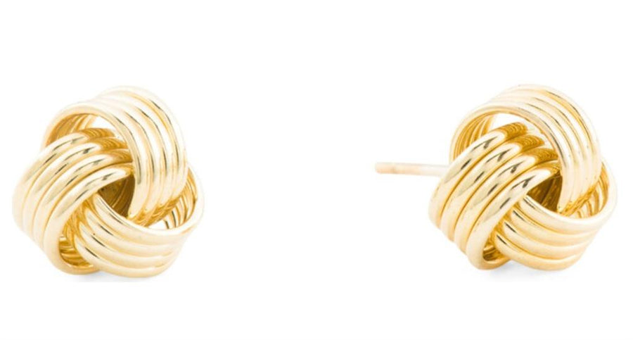 Yellow 14 Karat 9.40mm Love Knot Stud Earrings Estate Jewelry Gram Wei