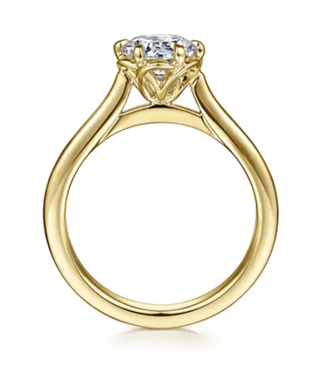 Gabriel & Co Bridal Solitaire with Floral Basket Engagement Ring Mounting