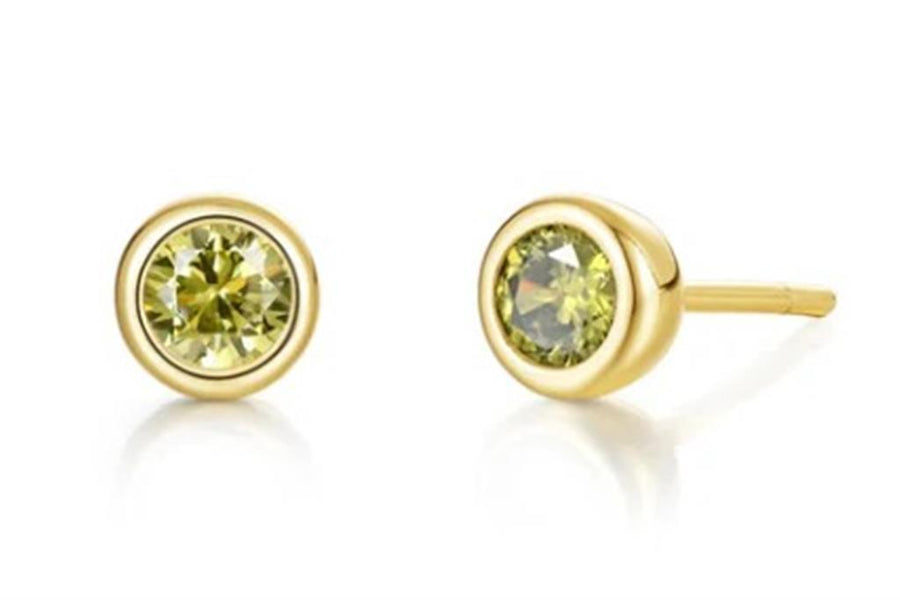 Lafonn Yellow Gold Plated Sterling Silver Bezel Stud