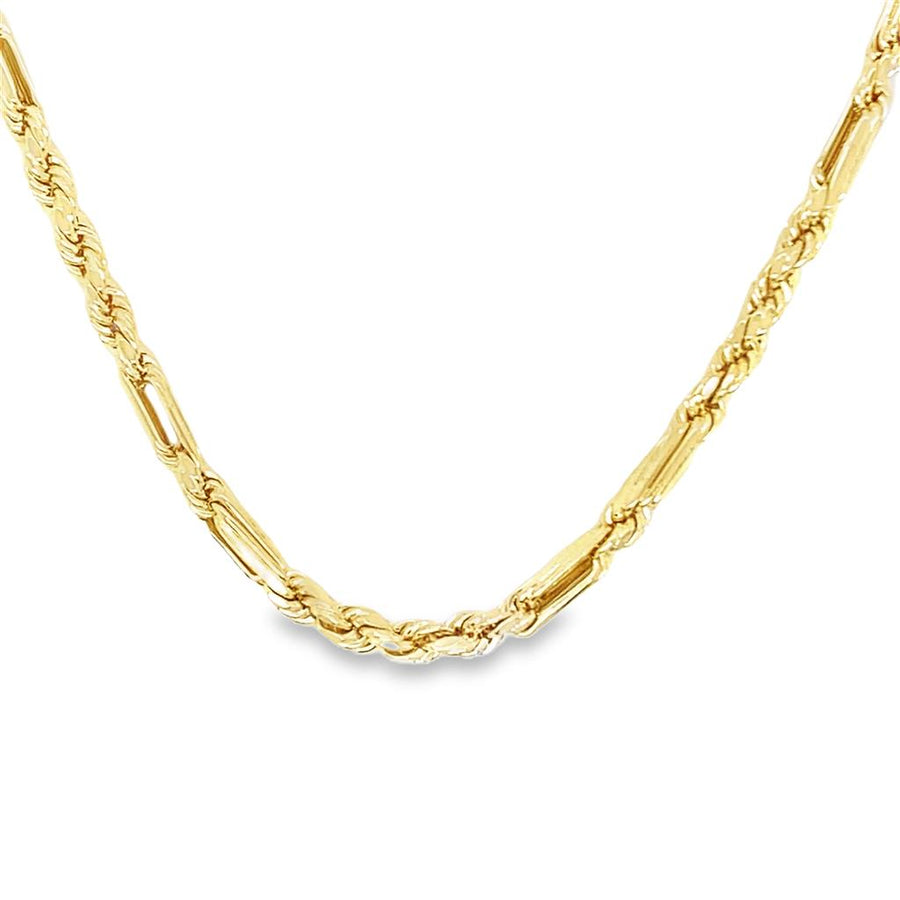 Estate Diamond Cut Fancy Hollow Rope Chain
