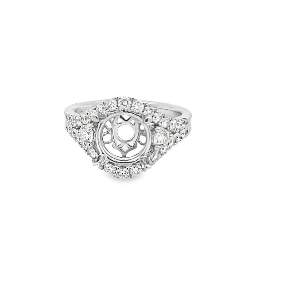 Nelson Split Shank Diamond Halo Ring Mounting