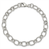 Sterling Silver Polished/Twisted Oval/Circle Link Bracelet Bracelet Le