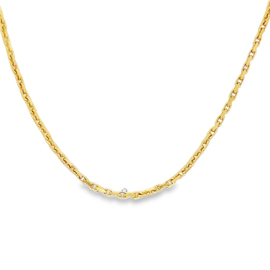 Yellow 14 Karat Diamond Cut 1.8mm Flat Curb Chain With Lobster Clasp E
