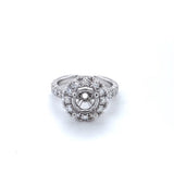 Lady's White 18 Karat Halo Style Ring