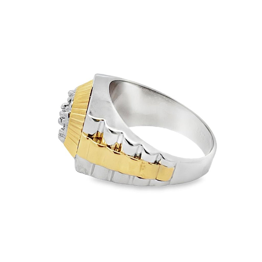 Two-Tone 14 Karat Cluster Ring w/ Jubilee Style Shank Estate Jewelry S